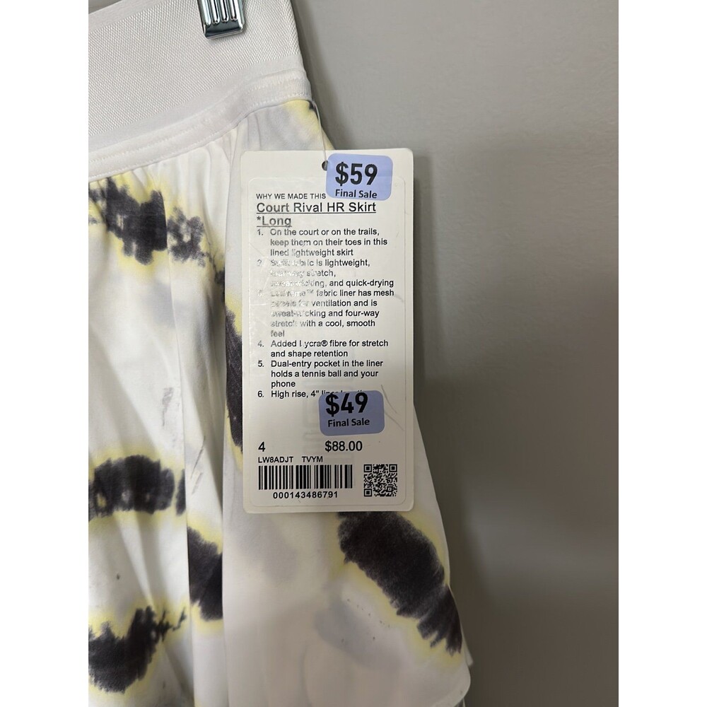 NWT Lululemon Court Rival Skirt Long sz 4 - Picture 2 of 2